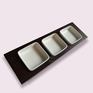 Serving Dish Set of 3 White Bowls